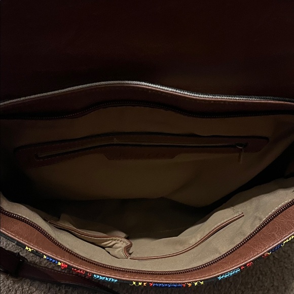 Elegant Brown and Multicolor Women's Satchel - Picture 3 of 4